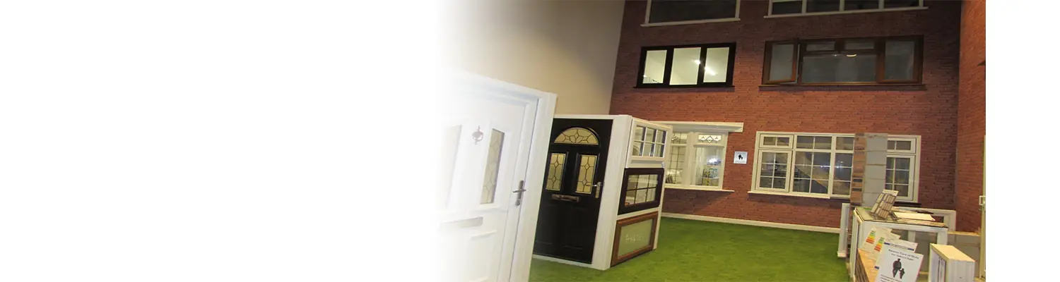 Showroom display of uPVC windows and doors